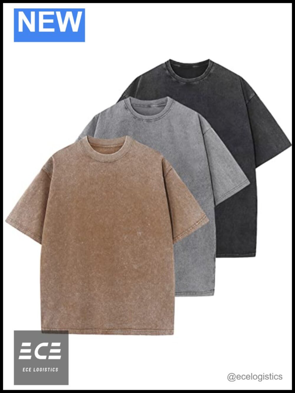 Oversized Cotton T-Shirt Vintage Mineral Wash Casual Basic Tee